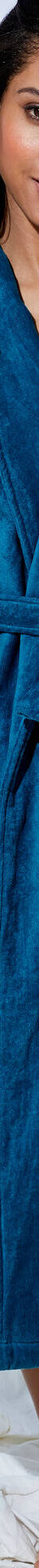 Peignoir mixte adulte éponge velours col châle (bleu paon) Peignoir mixte adulte éponge velours col châle (bleu paon)